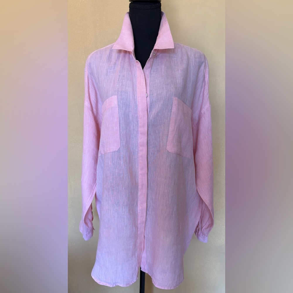 J. Jill Peach Linen Top